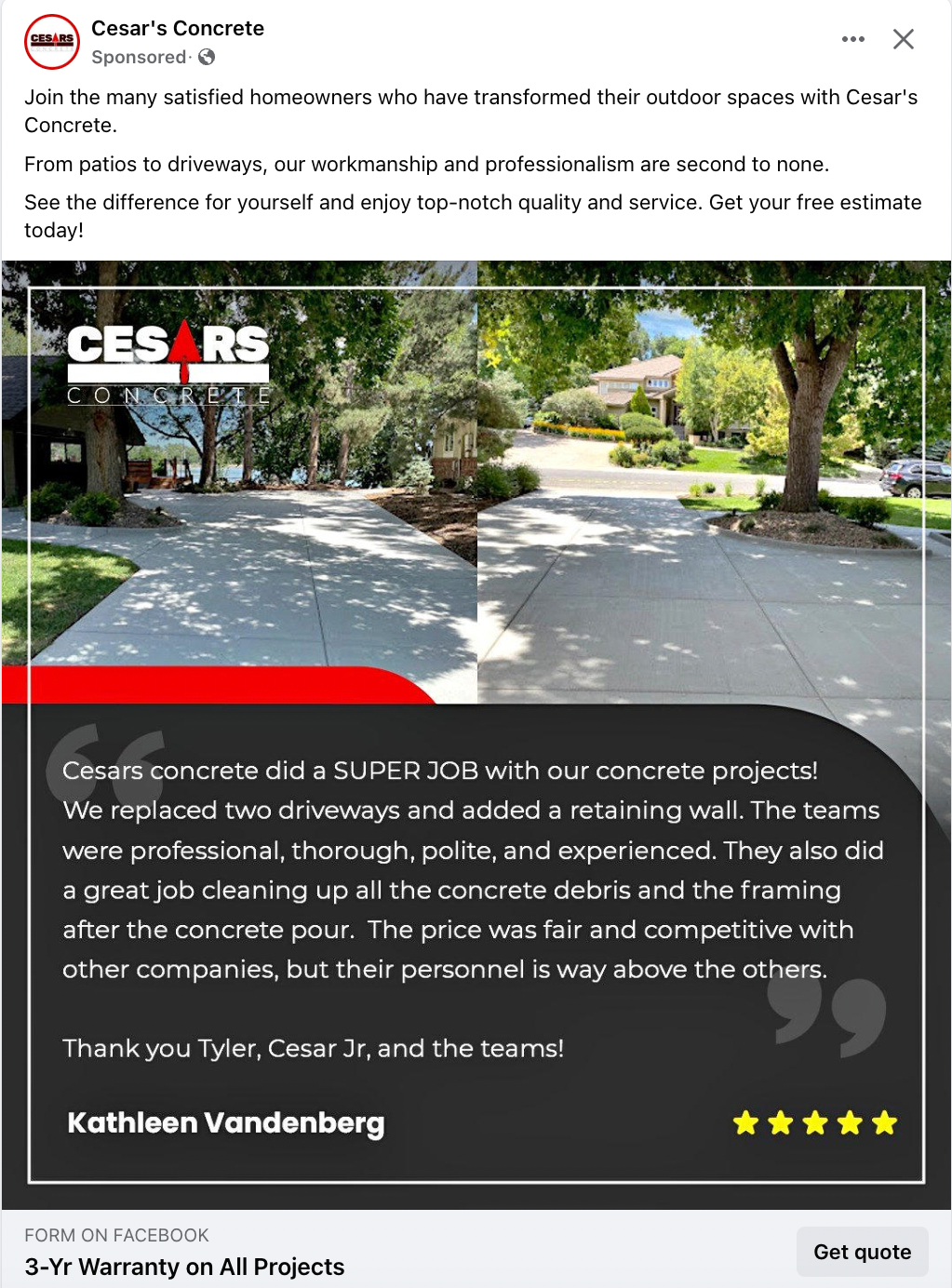 Facebook ads for contractors