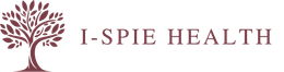I-Spie Health logo with a maroon tree icon and text on a white background