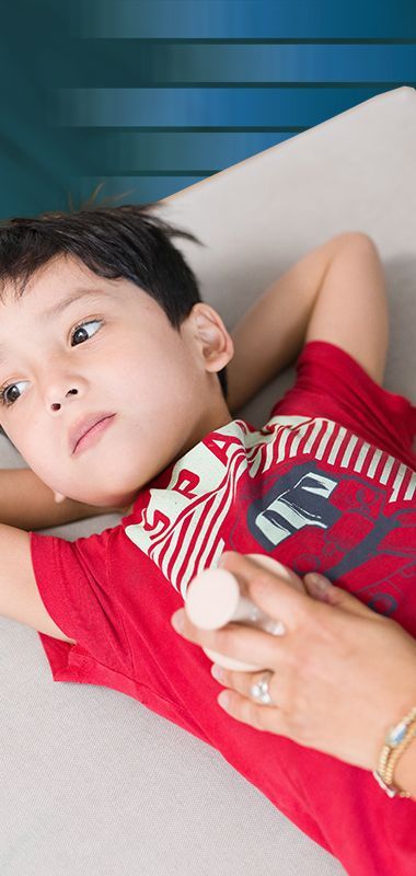 A young boy receiving CF treatment.