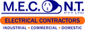 M.E.C.ONT. Pty Ltd logo for electrical contractors, with orange banner and contact details.