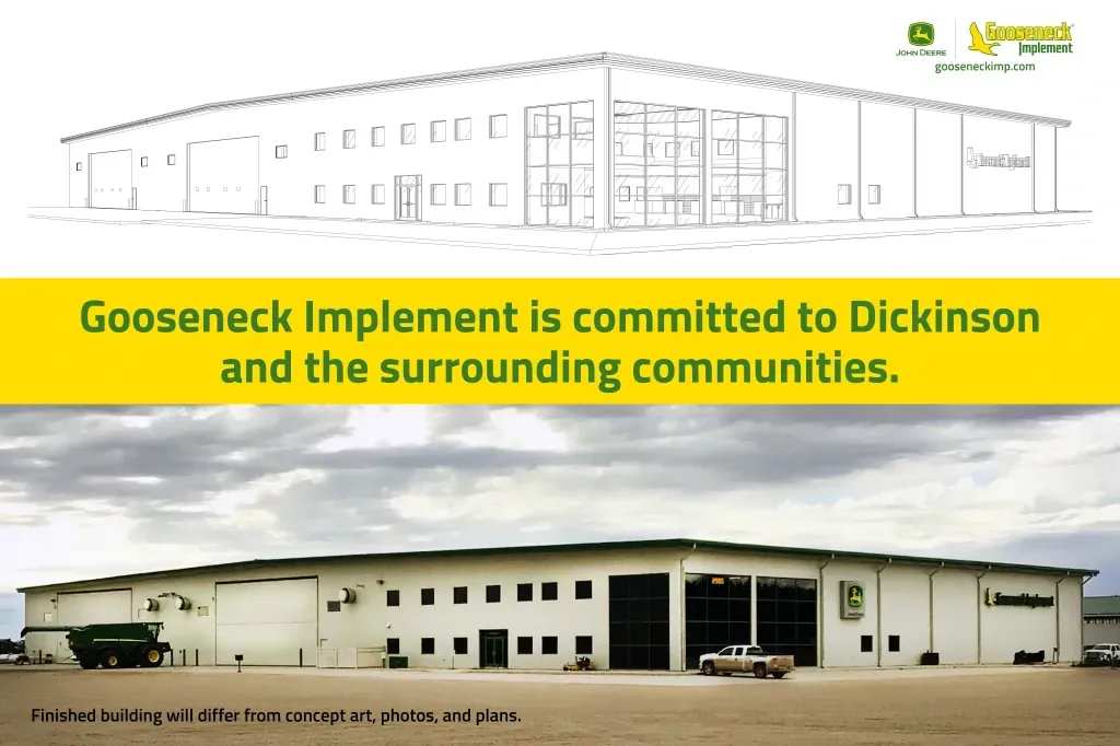 Concept art of new Gooseneck Implement building in Dickinson, North Dakota