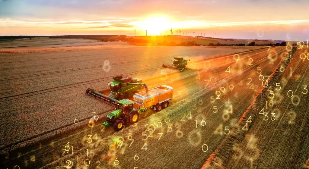 John Deere Combines and Grain Cart