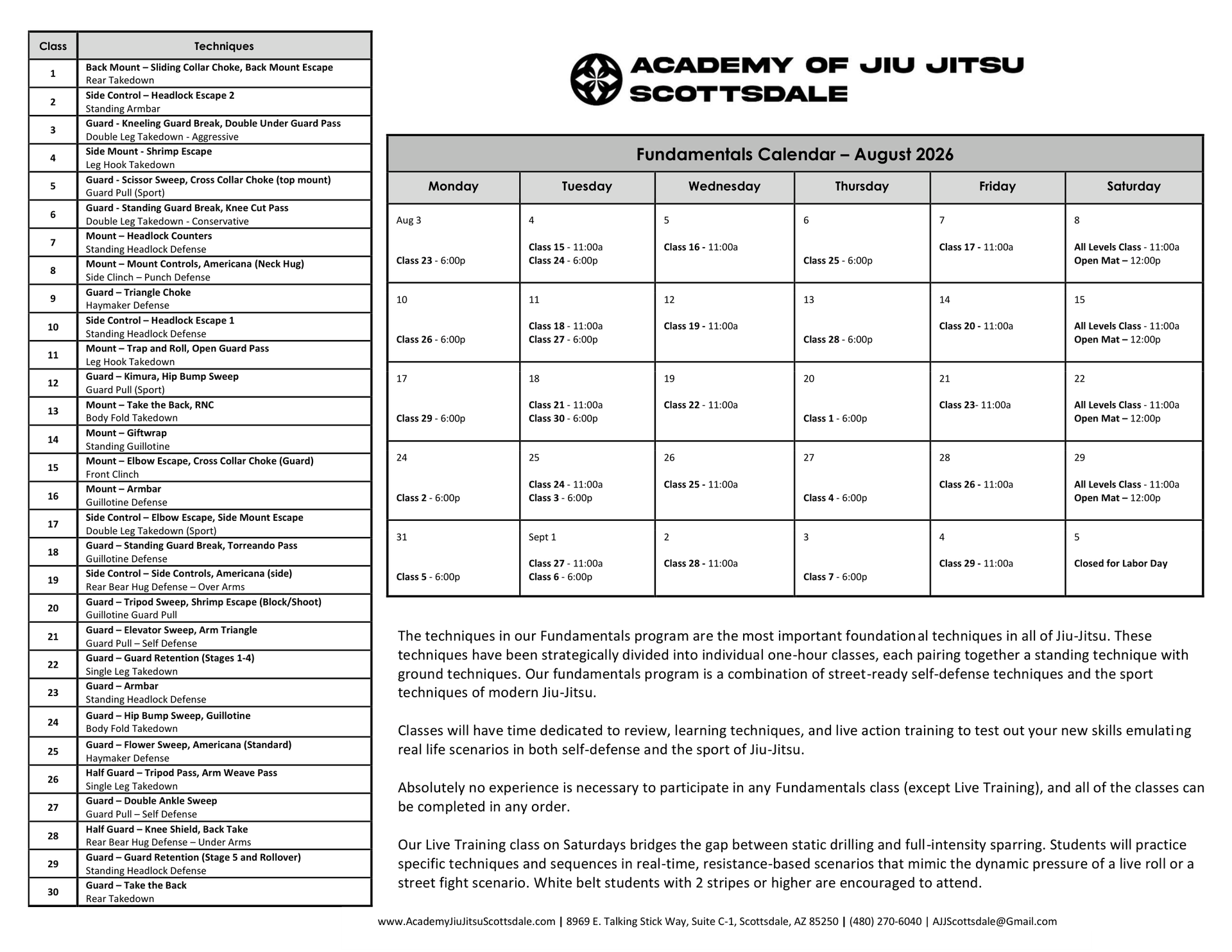 schedule