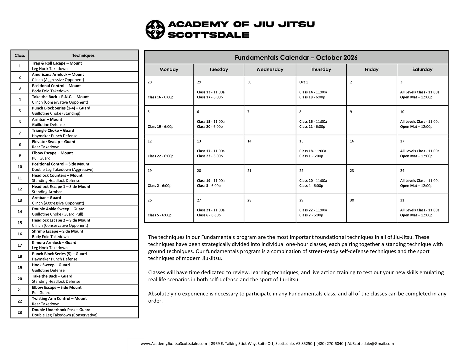 schedule