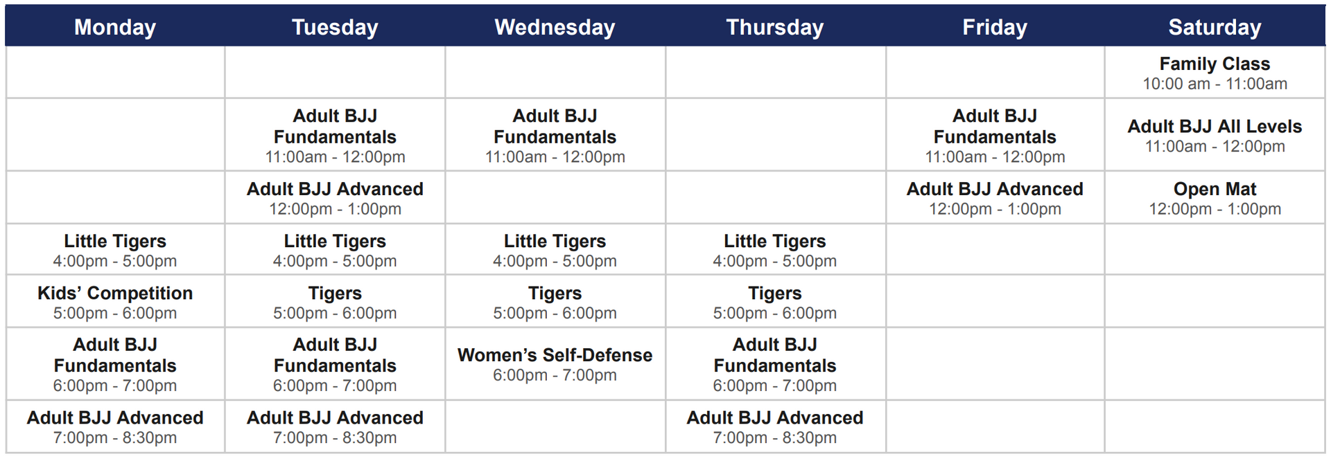 schedule