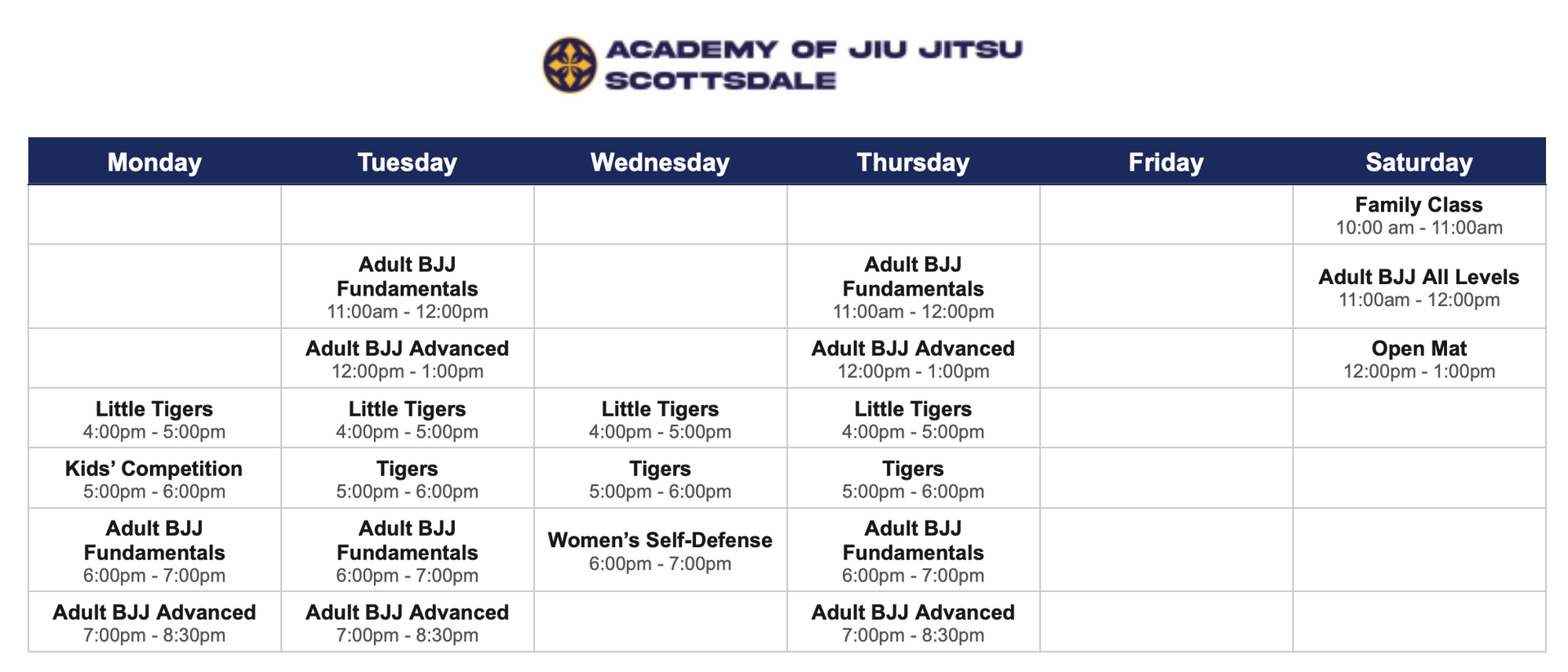 schedule