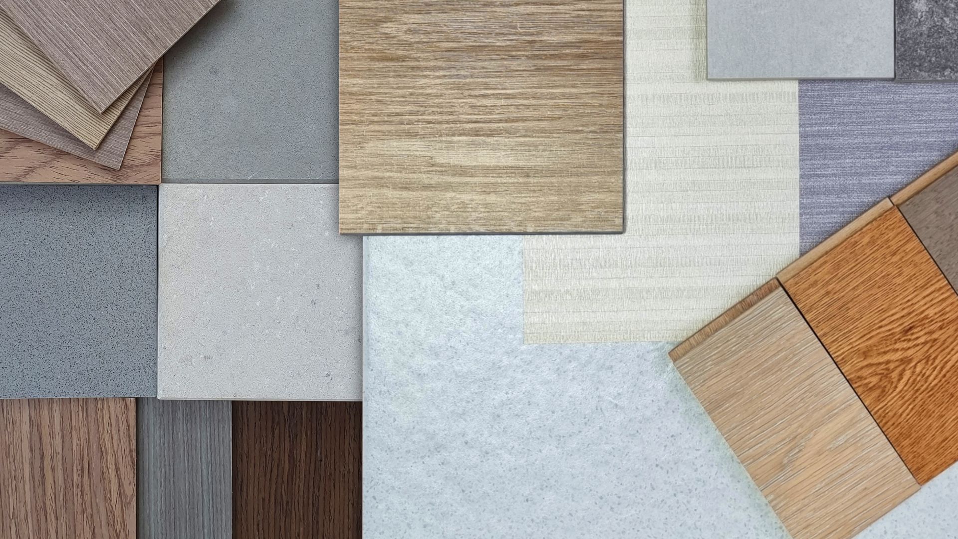 There are many different types of tiles and wood.
