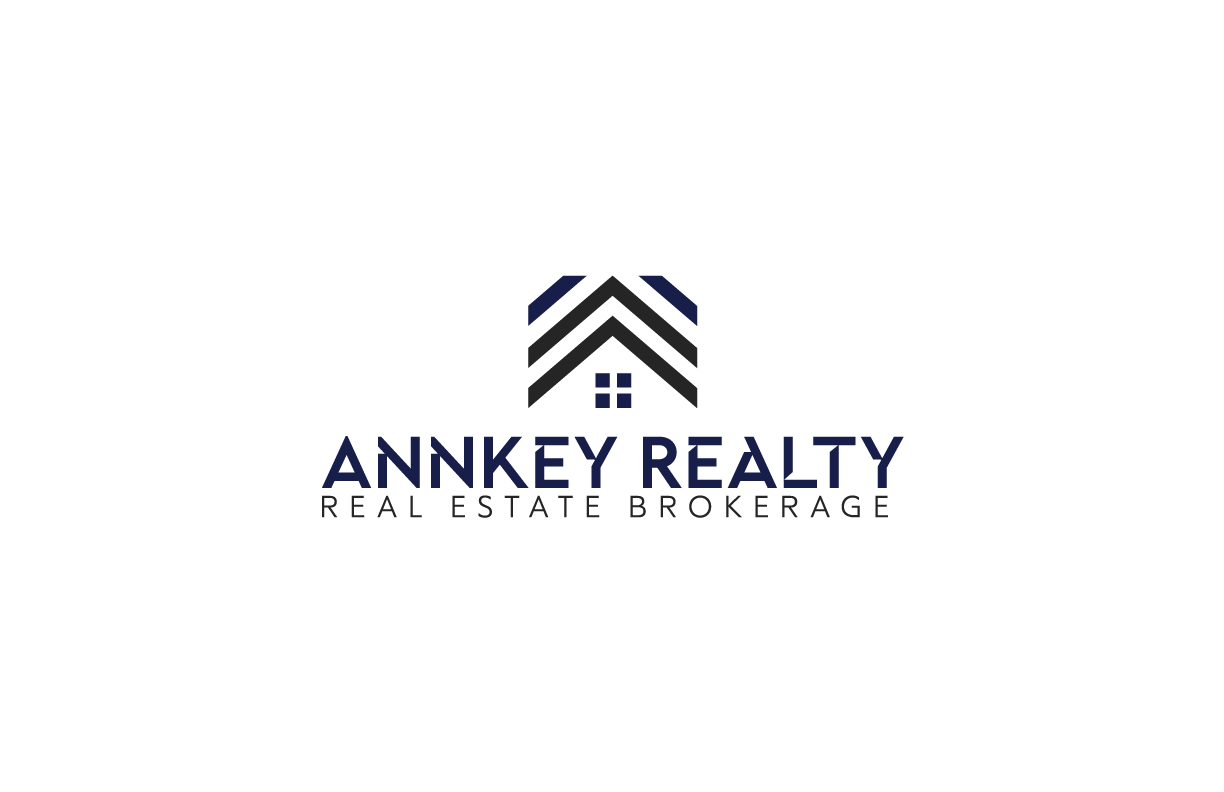 ANNKEY REALTY real estate brokerage logo in navy blue on white background