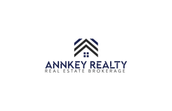 ANNKEY REALTY real estate brokerage logo in navy blue on white background