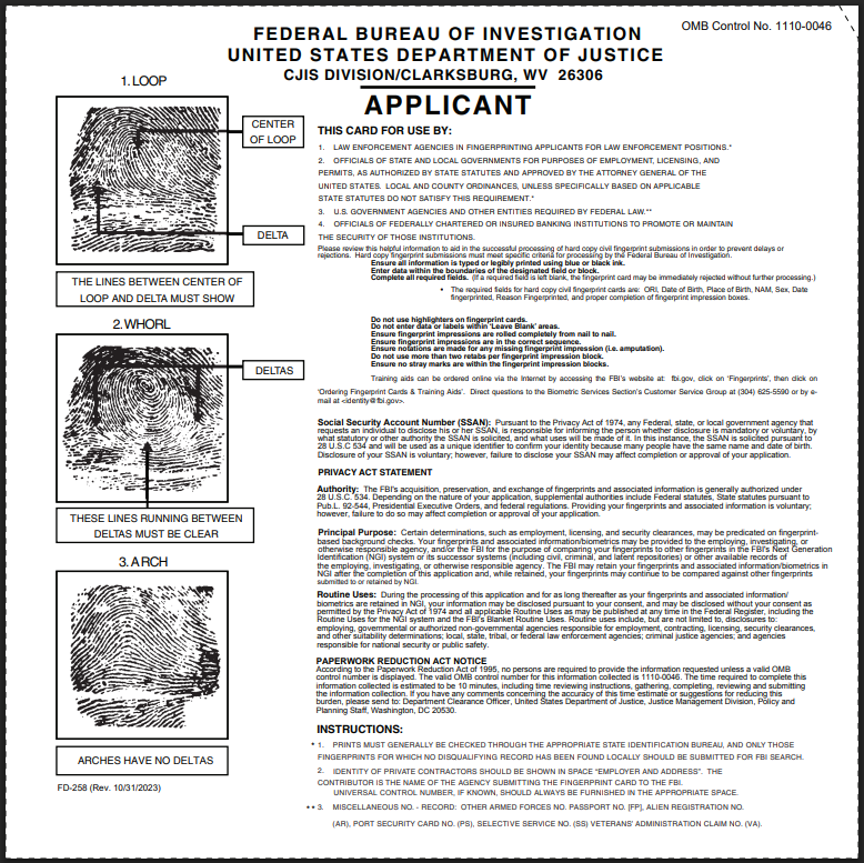 Fbi Form R84 Example Volunteer Driver Toolkit | National RTAP | WA