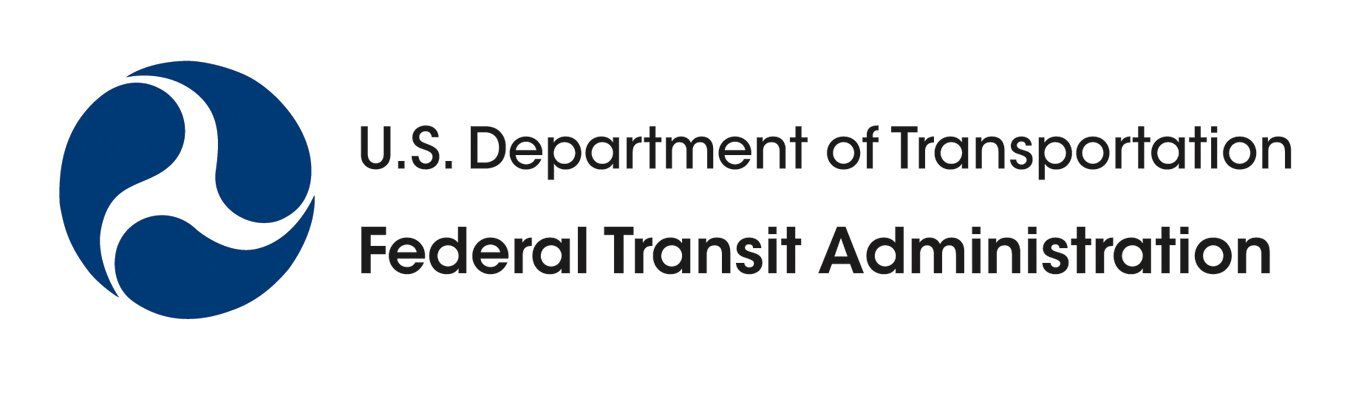 Logo of the U.S. Department of Transportation, Federal Transit Administration: a blue circle with a stylized white 