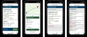Cell phones showing maps and text