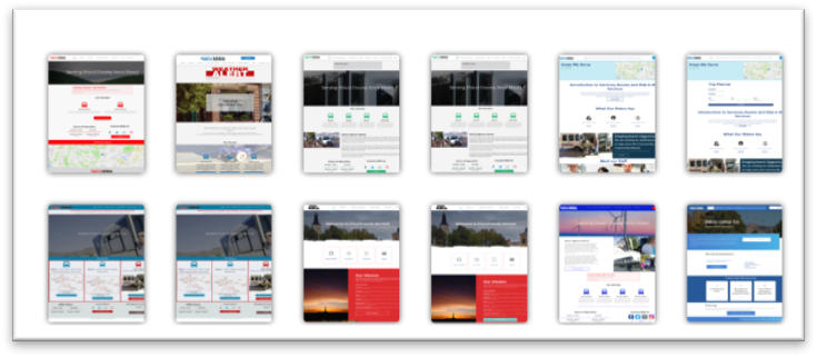 Screenshots of various mobile websites, showcasing different designs and layouts.
