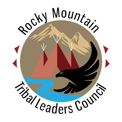Rocky Mountain Tribal Leaders Council logo: mountains, teepees, eagle, and text on a circular background.