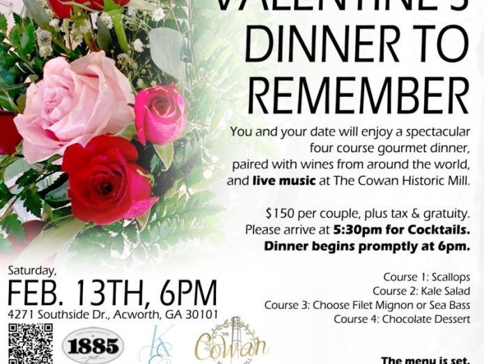 A poster for a valentine 's dinner to remember