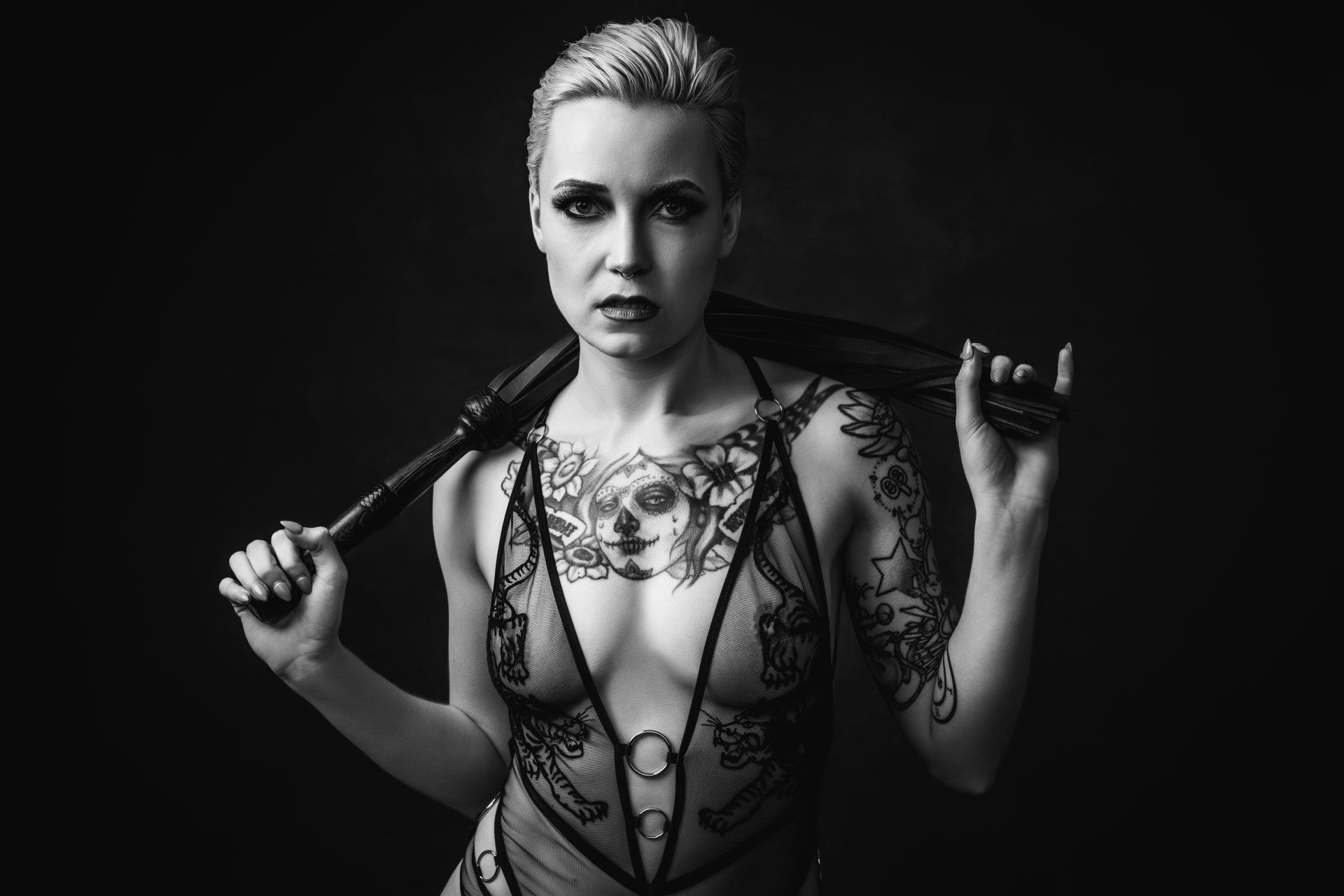 A woman in lingerie posing for Boudoir photography.