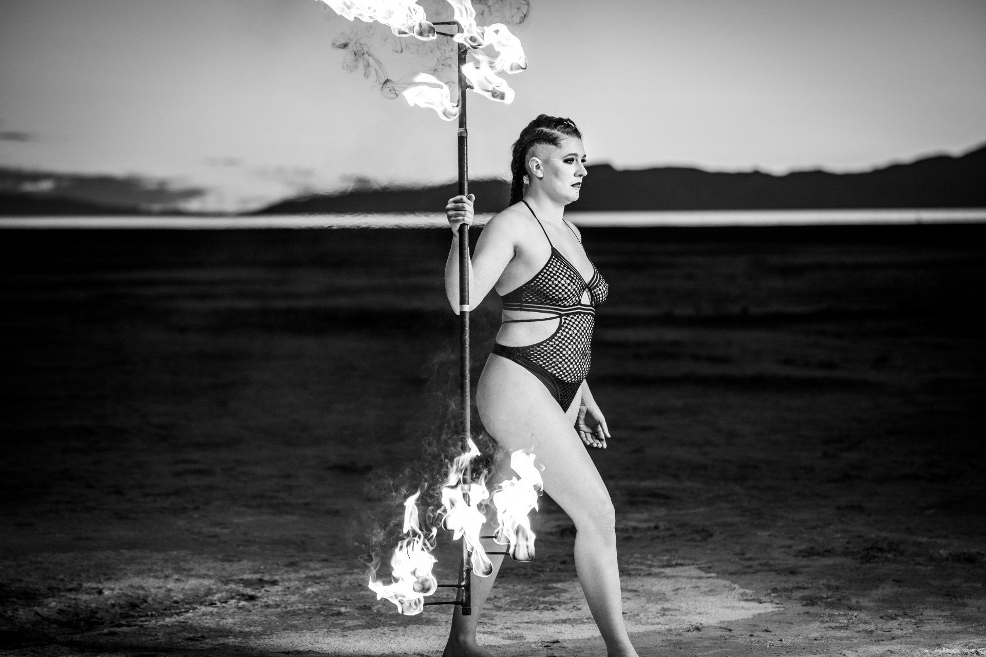 fire spinning boudoir shoot