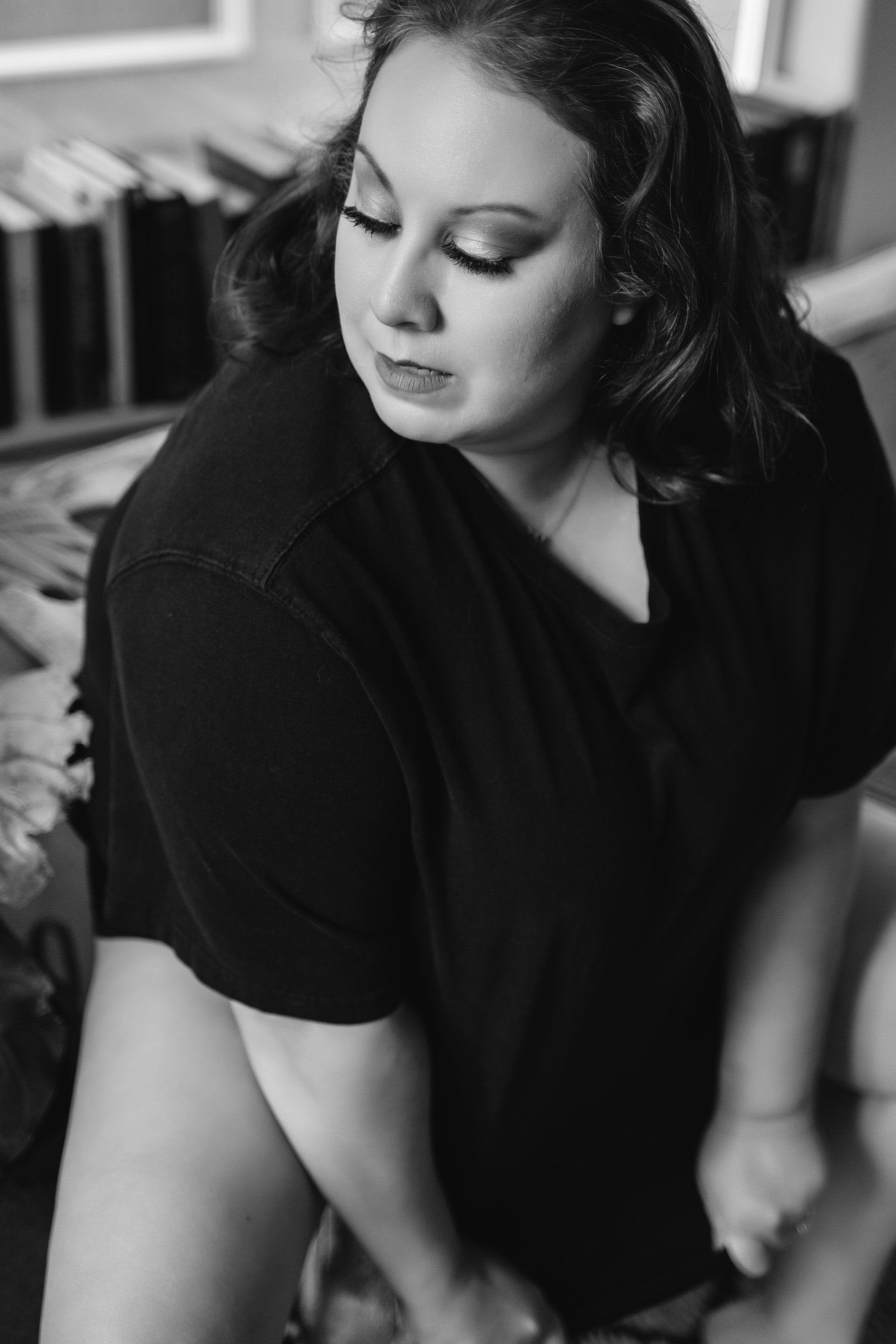 black and white boudoir
