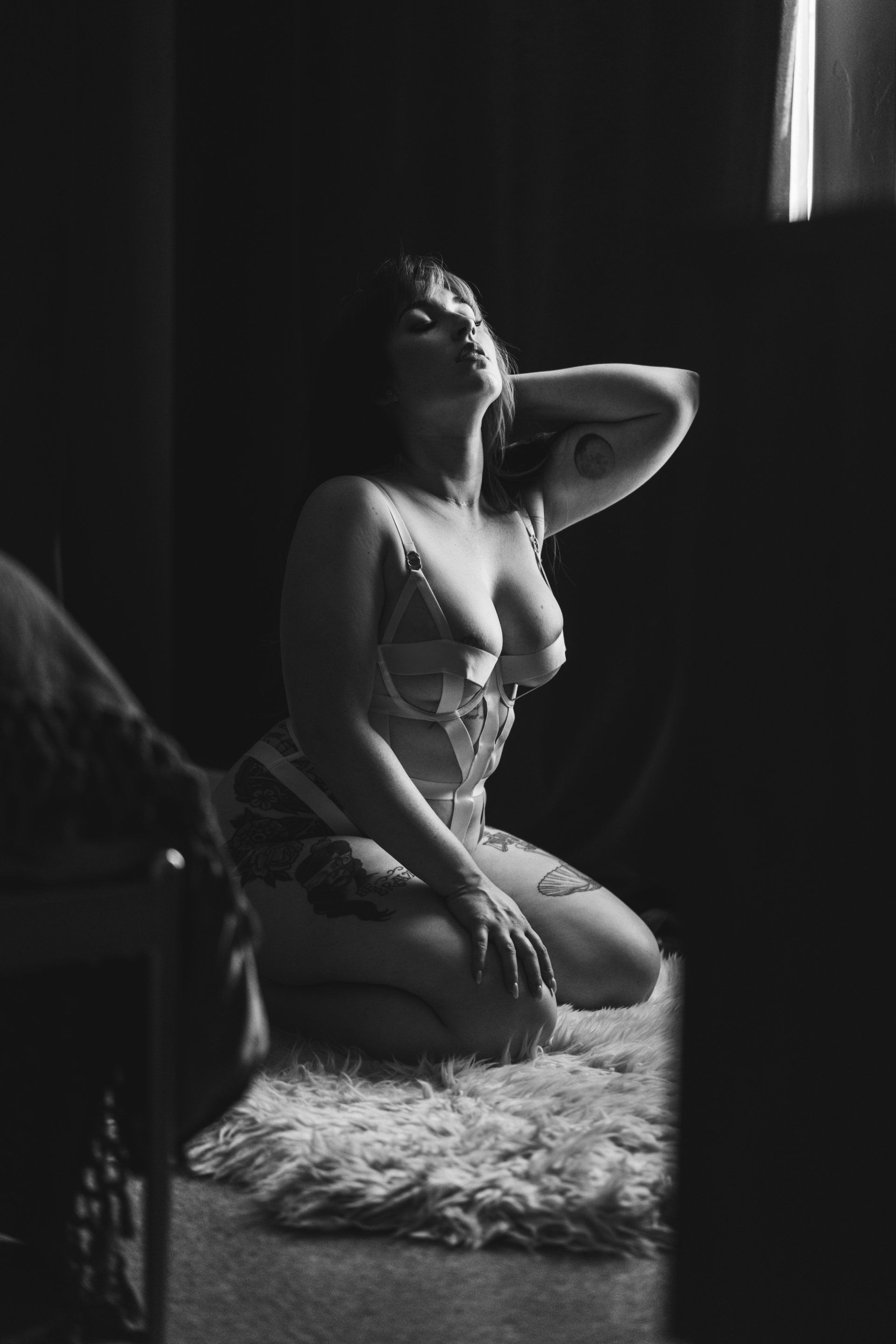 black and white boudoir