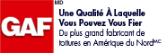 GAF logo: red square with white text