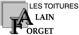 Logo pour « Les Toitures Alain Forget » avec un « AF » stylisé sur deux carrés gris.