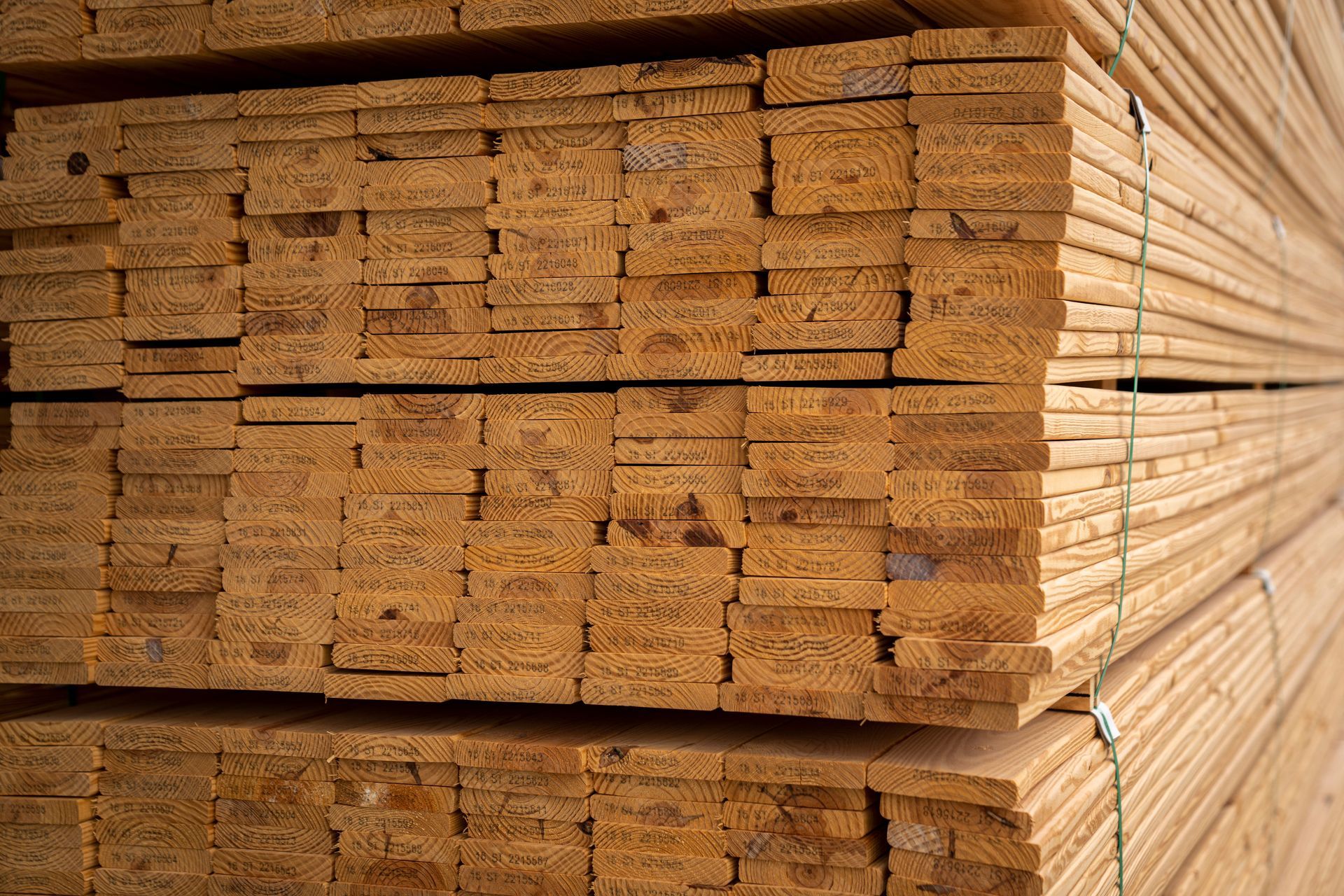 Stacked timber boards ready for delivery