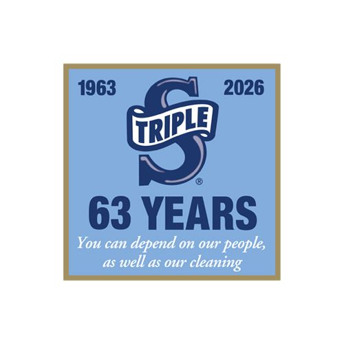 A blue sign that says `` you can depend on our people , as well as our cleaning ''.