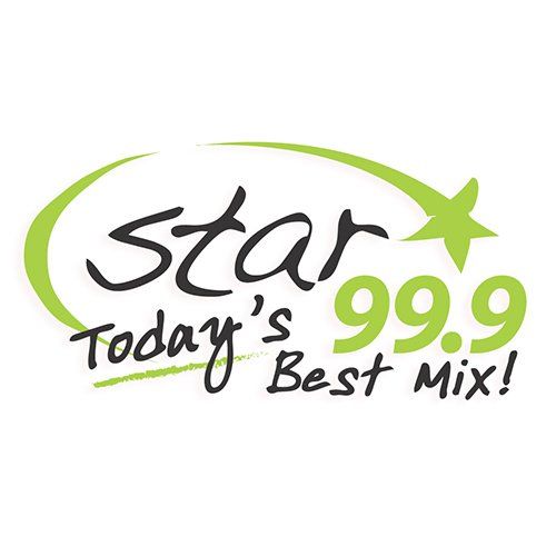 The logo for star 99.9 today 's best mix !