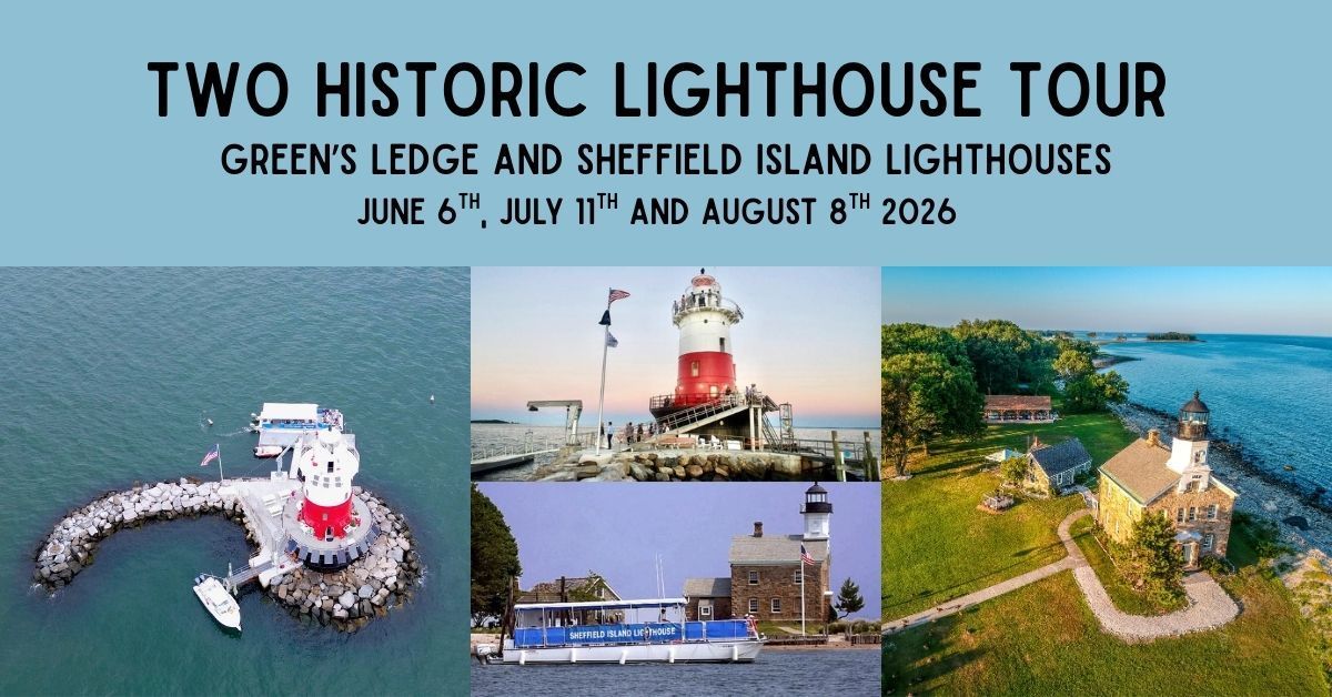 A poster for two historic lighthouses tour on saturday august 24th