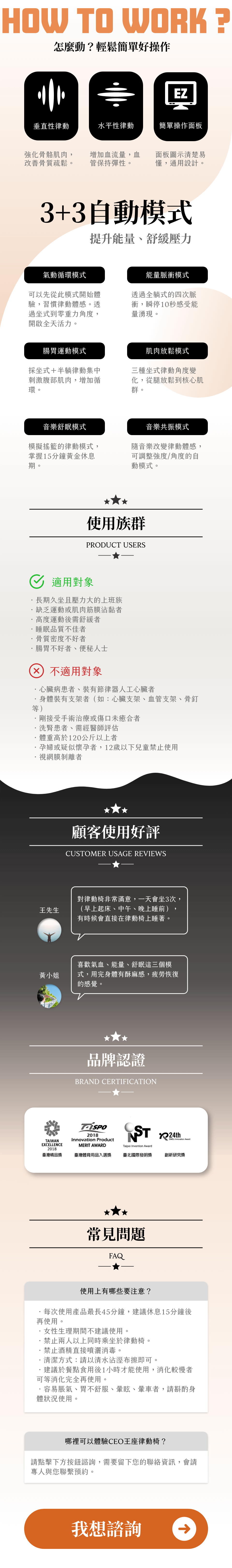 律動椅的適用族群與常見問題。