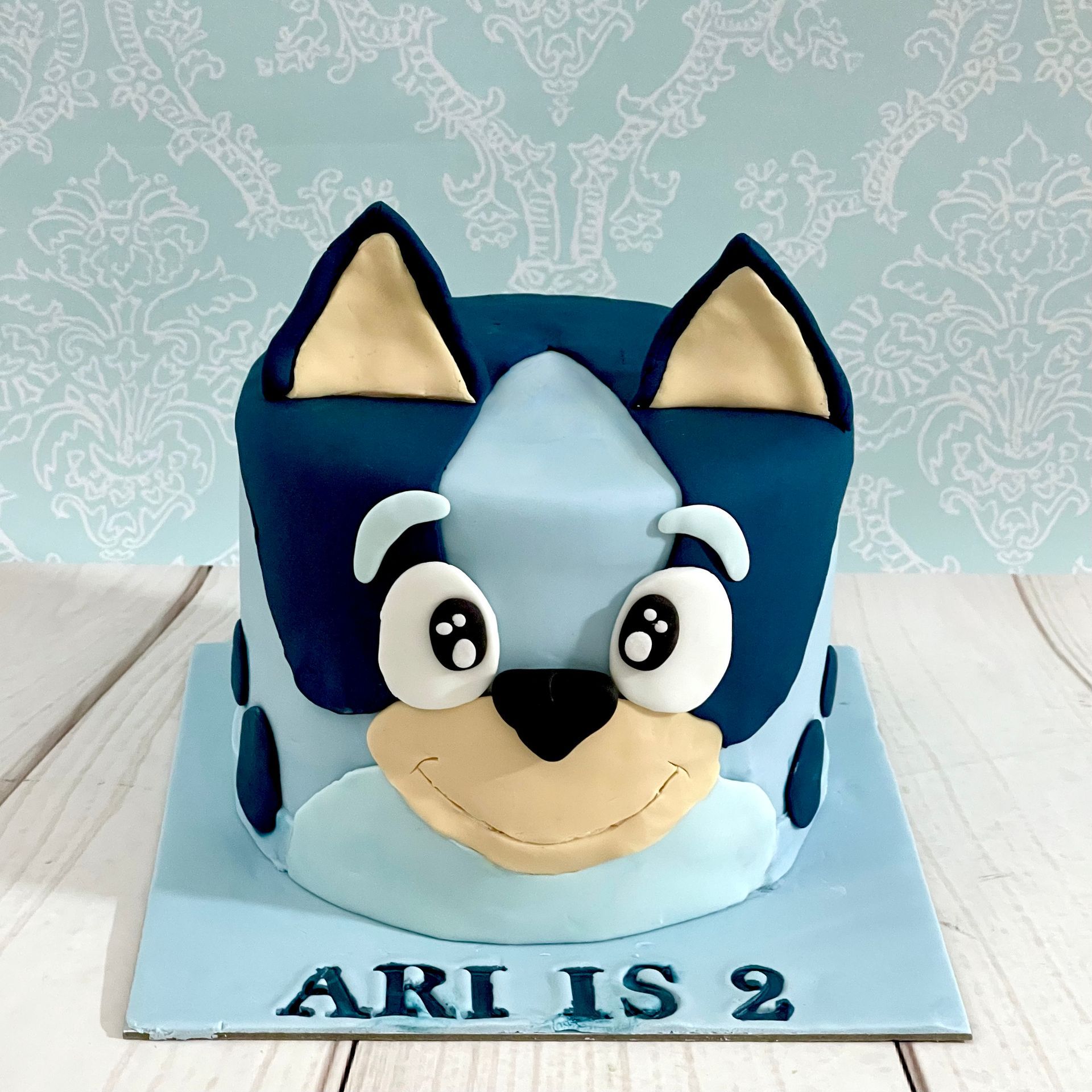 Cute kids puppy dog cake Port Macquarie, in blues. 