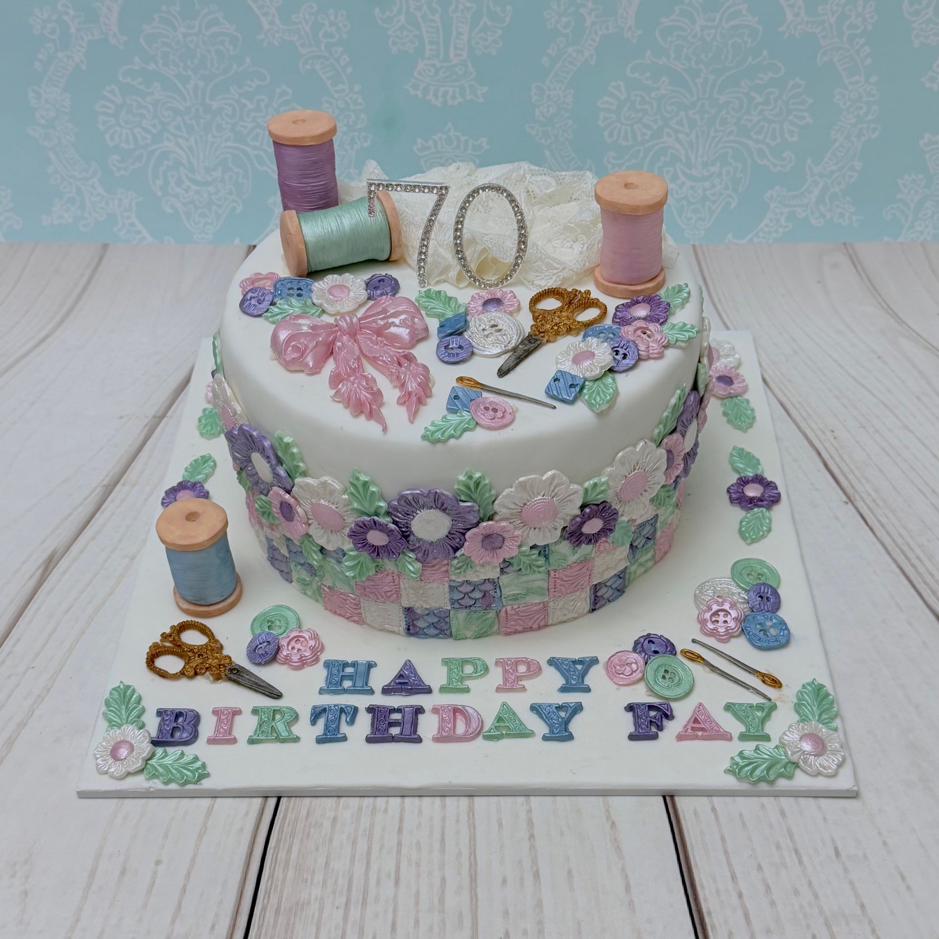 Sewing and Patchwork themed Cake 70th Birthday Port Macquarie. 