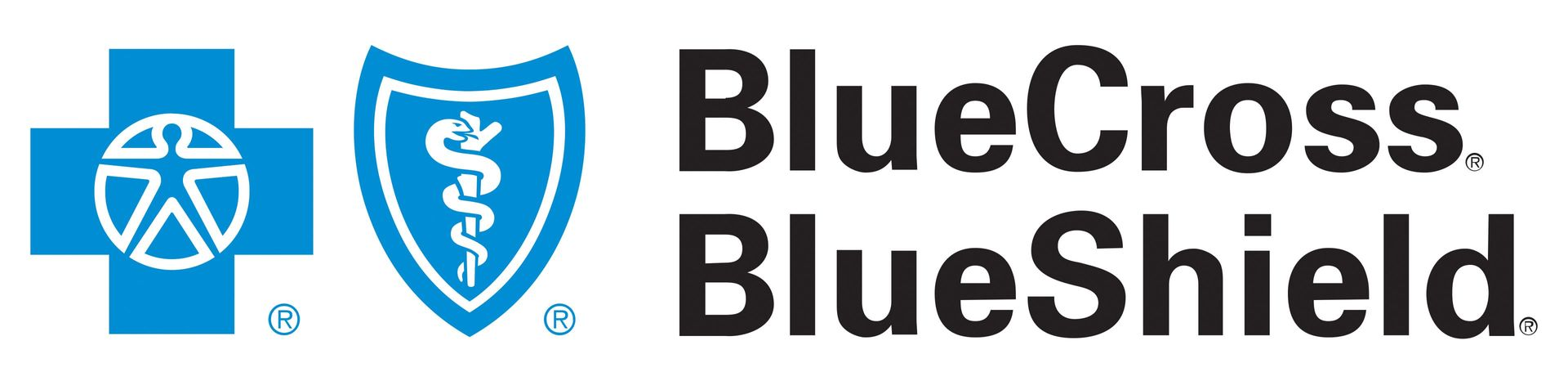 BlueCross BlueShield logo in blue with shield icons and text