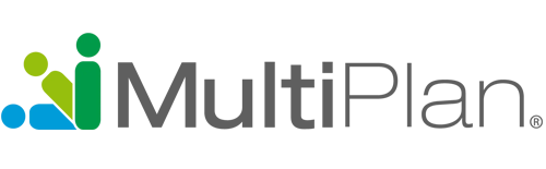 MultiPlan logo with green and blue icon and gray-purple text on white background