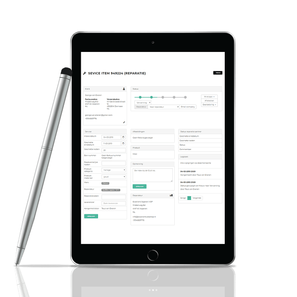 Tablet kassa met pen