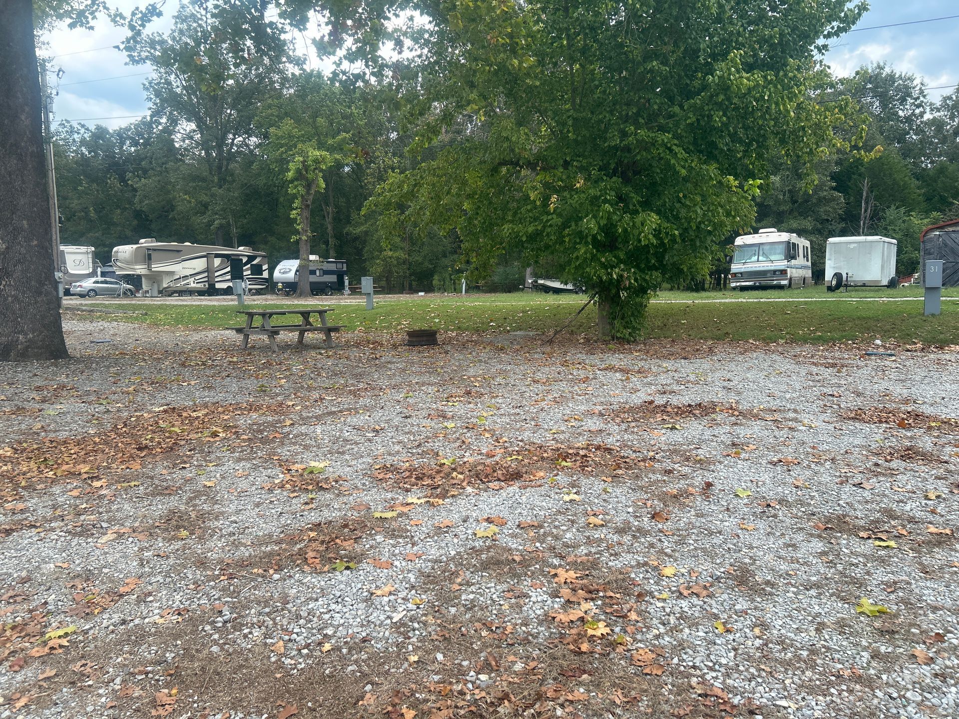 shaded RV site extra parking