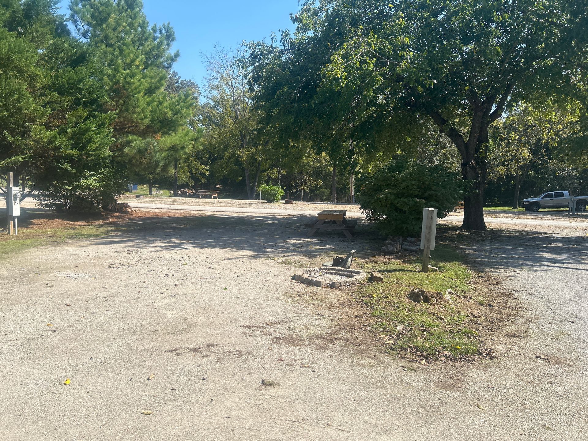 shaded large RV site full hookups