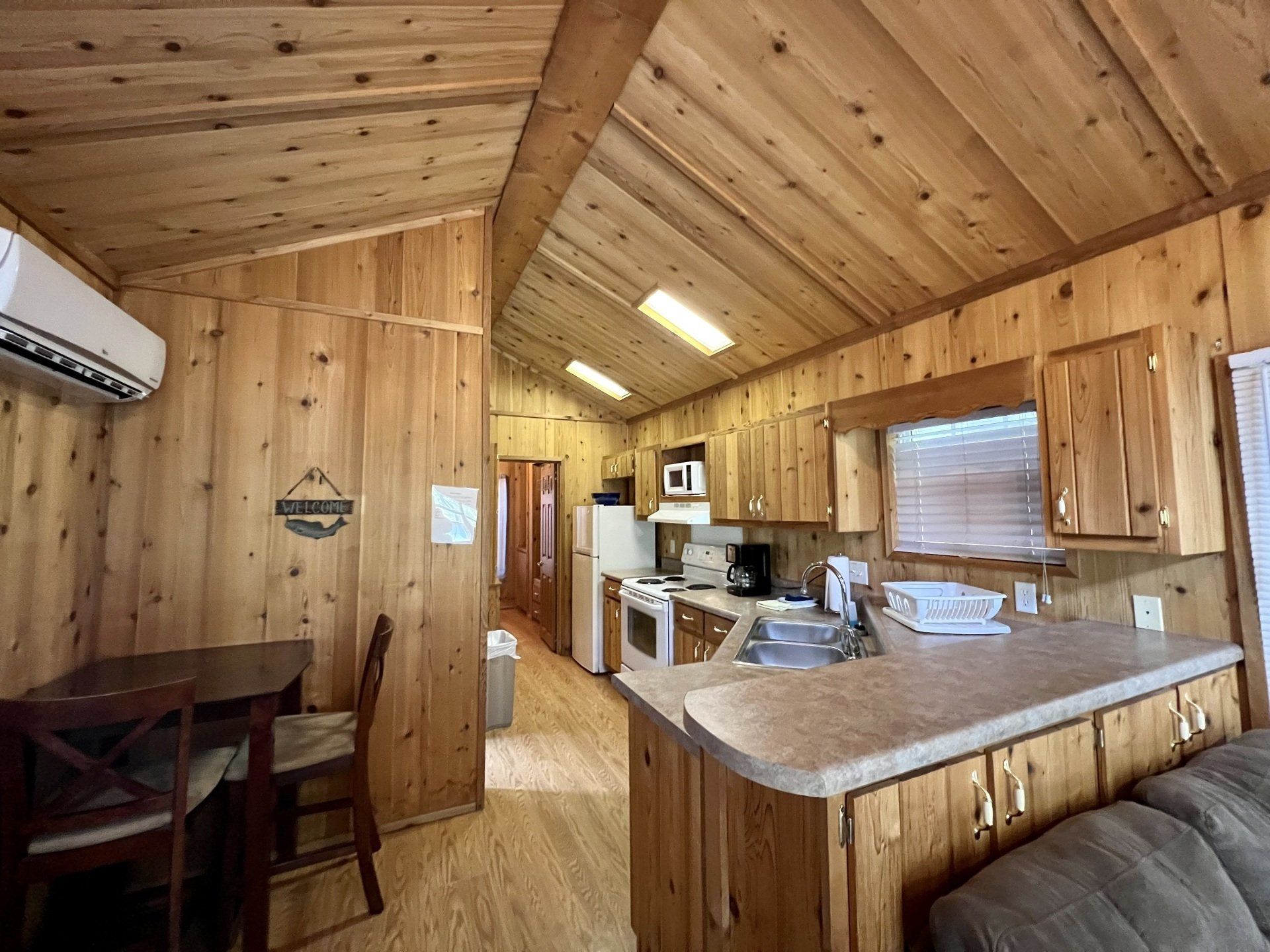 anna kay cabin kitchen with breakfast nook