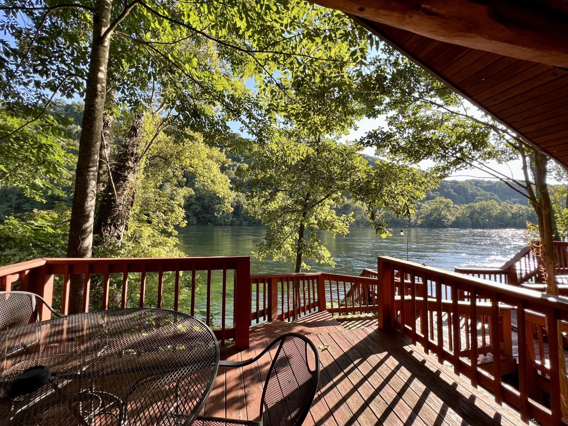 view of white river from cabin 5 deck at copper johns