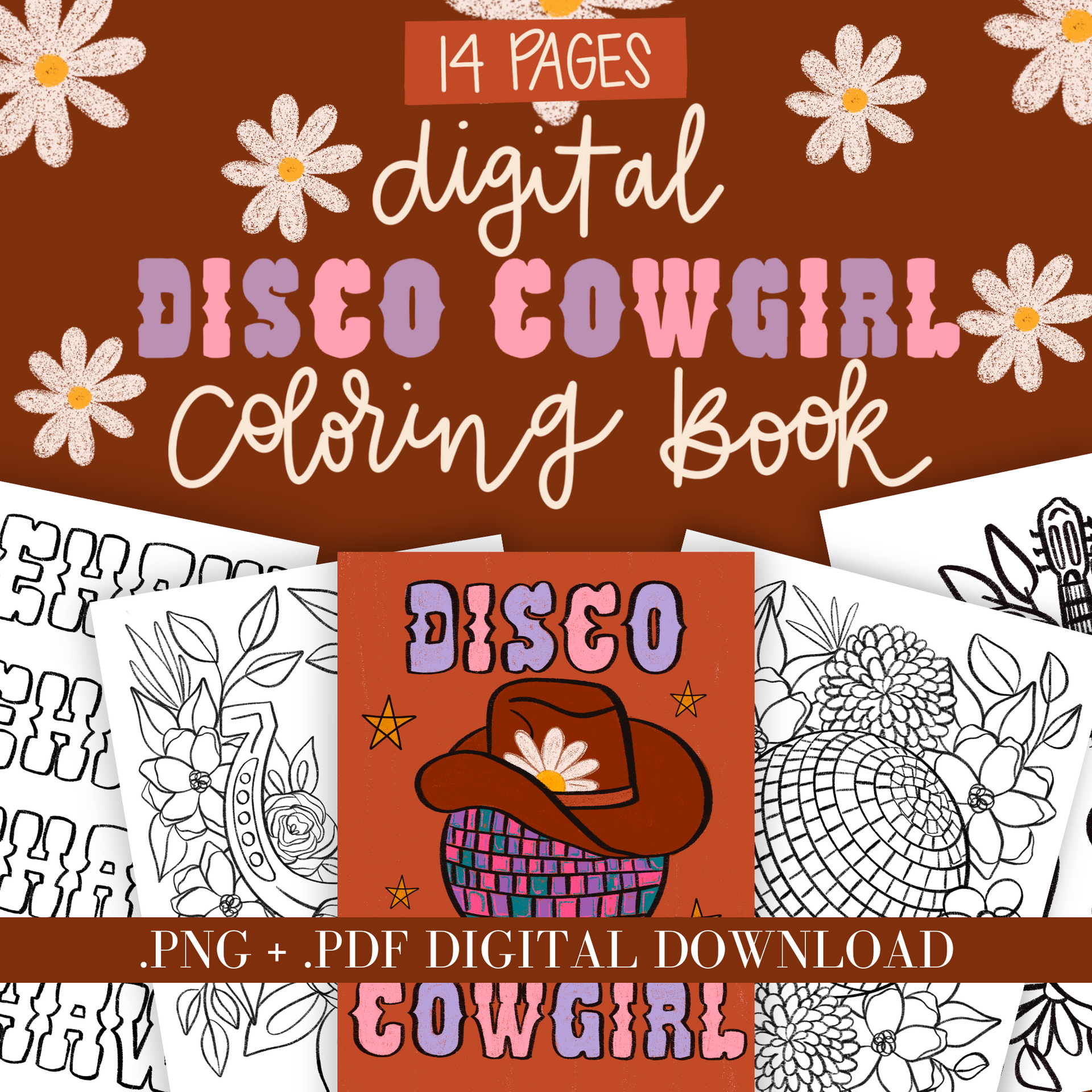 Disco Cowgirl Coloring Pages
