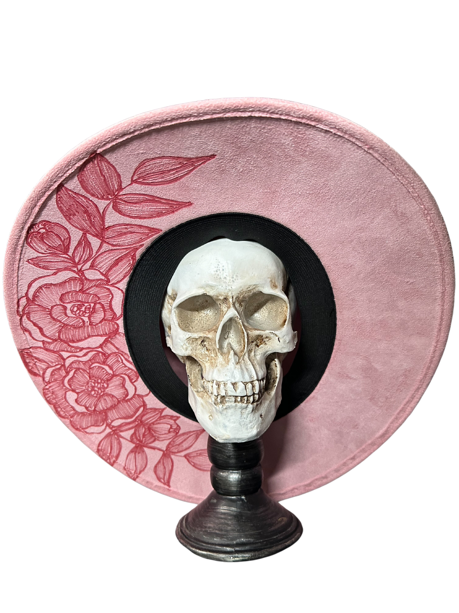 Hand-burned Peony Fedora