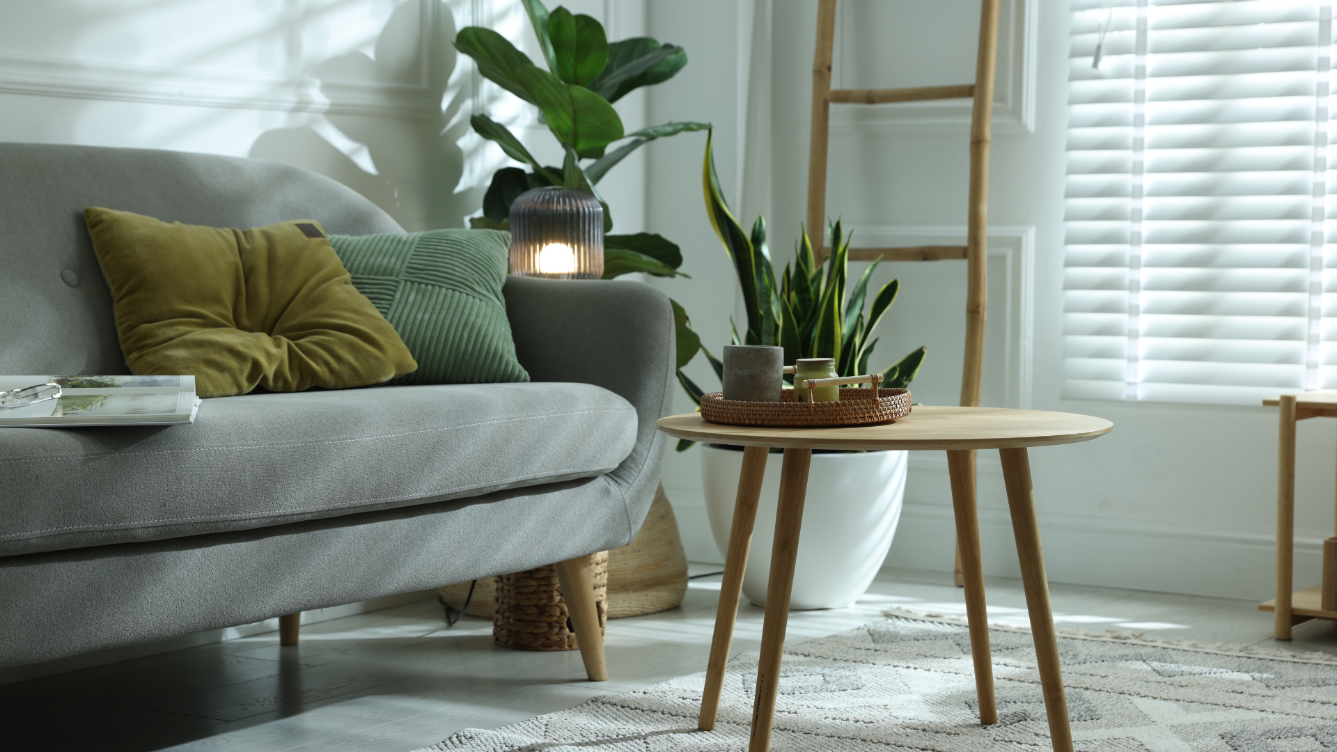 living room furniture beautifully staged