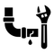 a black and white silhouette of a clock free icon