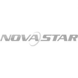 Grijs NOVASTAR-logo op een witte achtergrond
