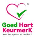 Goed Hart Keurmerk logo met roze hart, groene checkmark en tekst “Voor bedrijven met een Hart!”