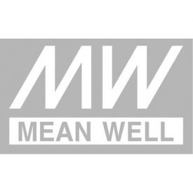 MEAN WELL-logo in wit op een grijze achtergrond