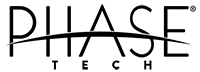 Het PHASE TECH-logo in zwart op een witte achtergrond.