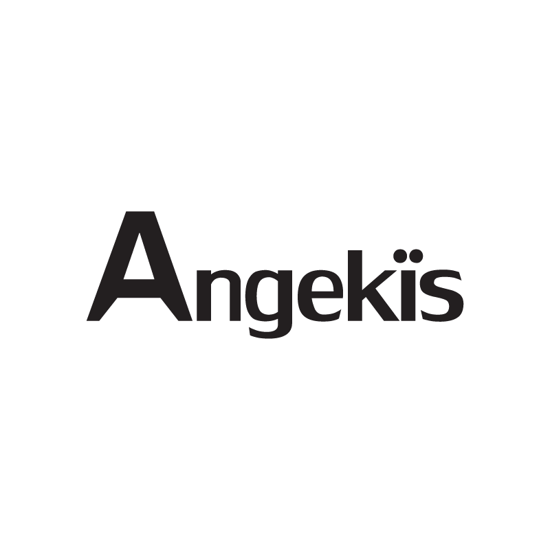 Angekis-logo in zwarte tekst op een witte achtergrond
