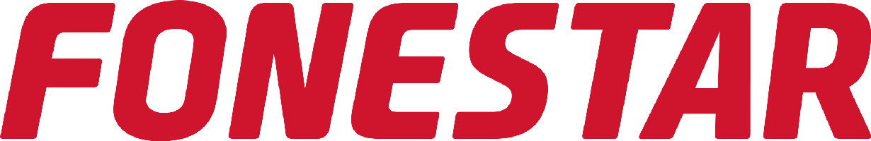 Rood FONESTAR-logo op een witte achtergrond