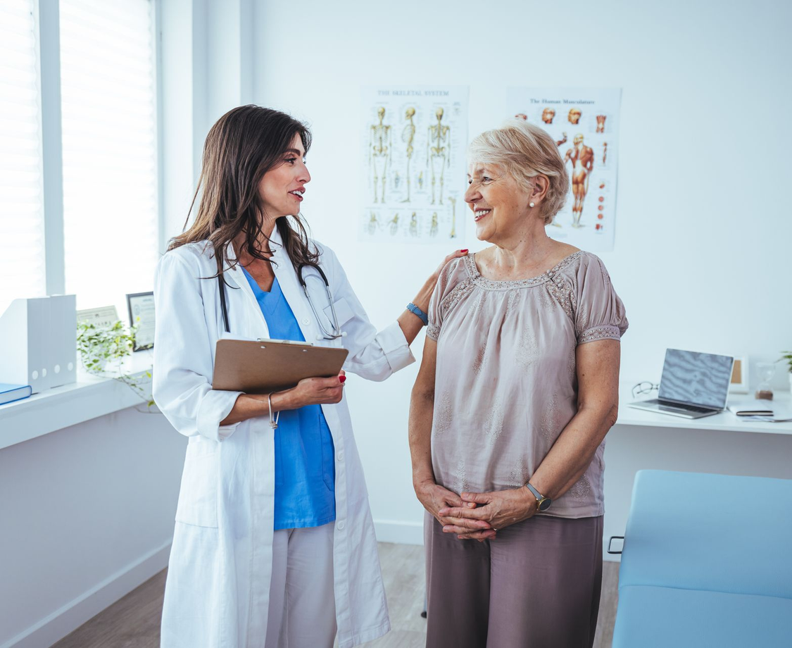 female doctor with female patient